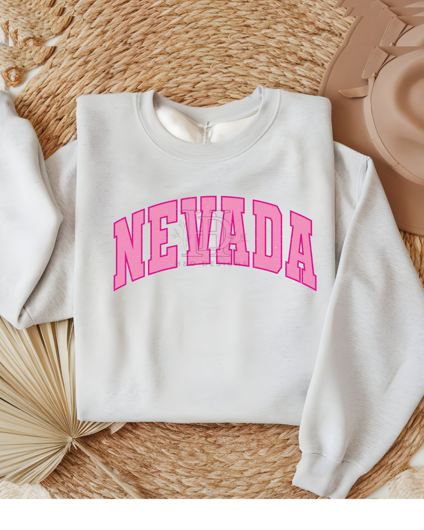 Girly Pink Varsity State Sweatshirt Vintage College State