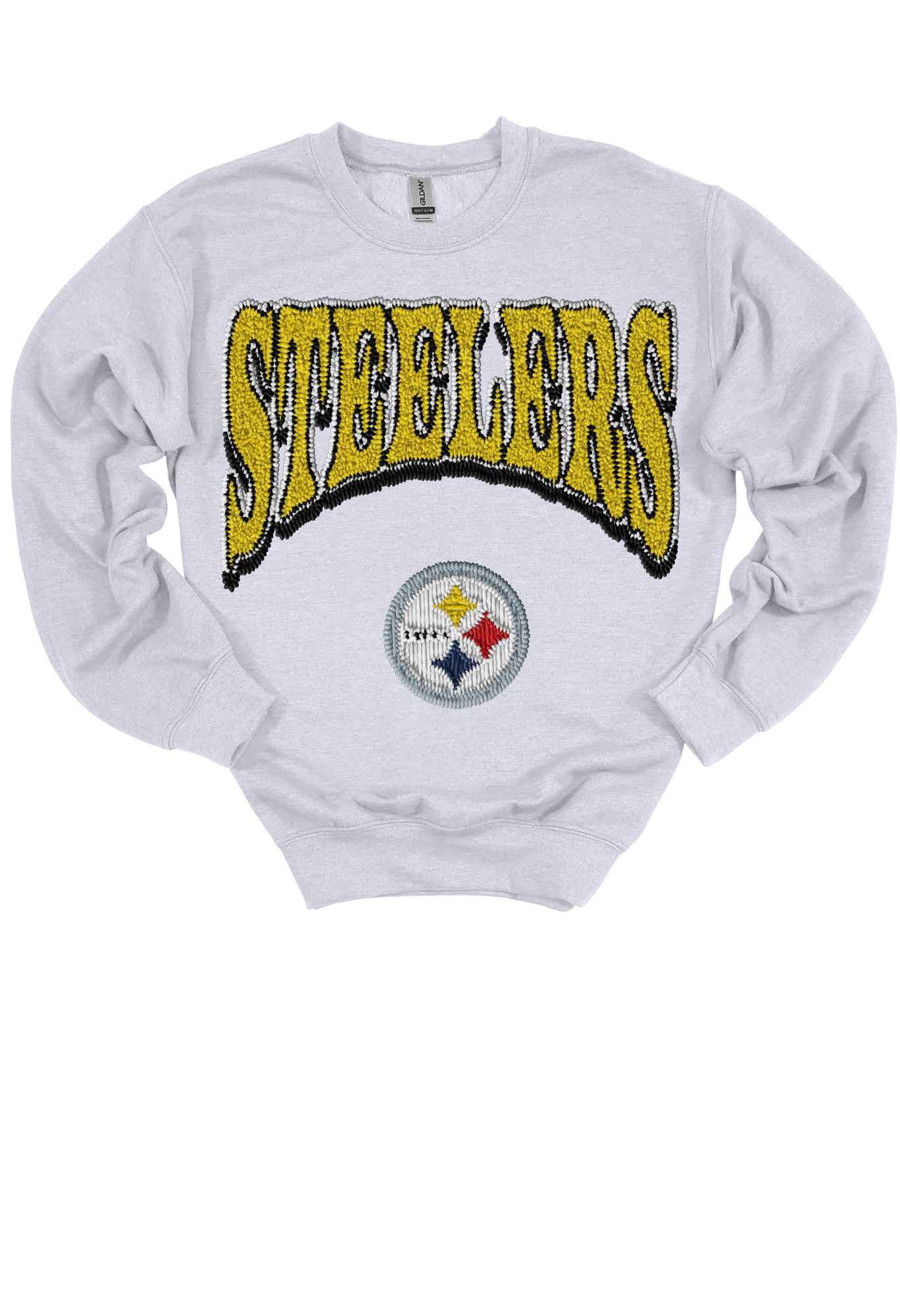 Faux Embroidery Steelers Gameday Sweatshirt