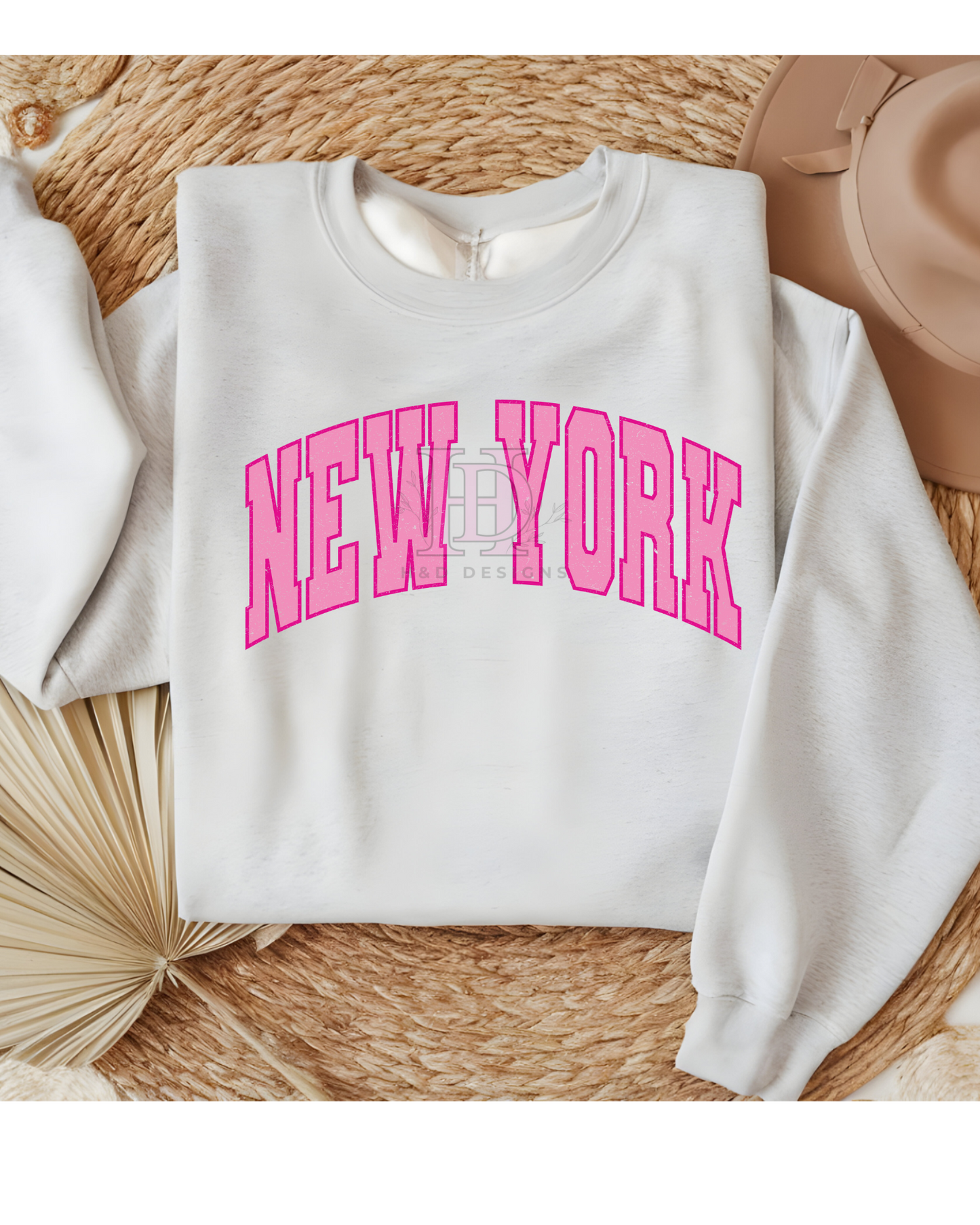 Girly Pink Varsity State Sweatshirt Vintage College State