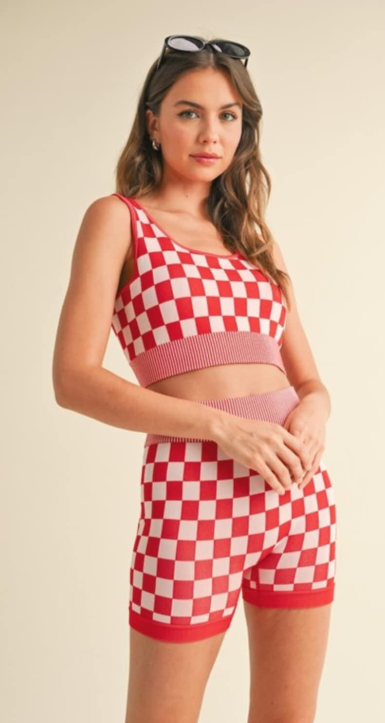 Checkmate Cropped Two Piece Set