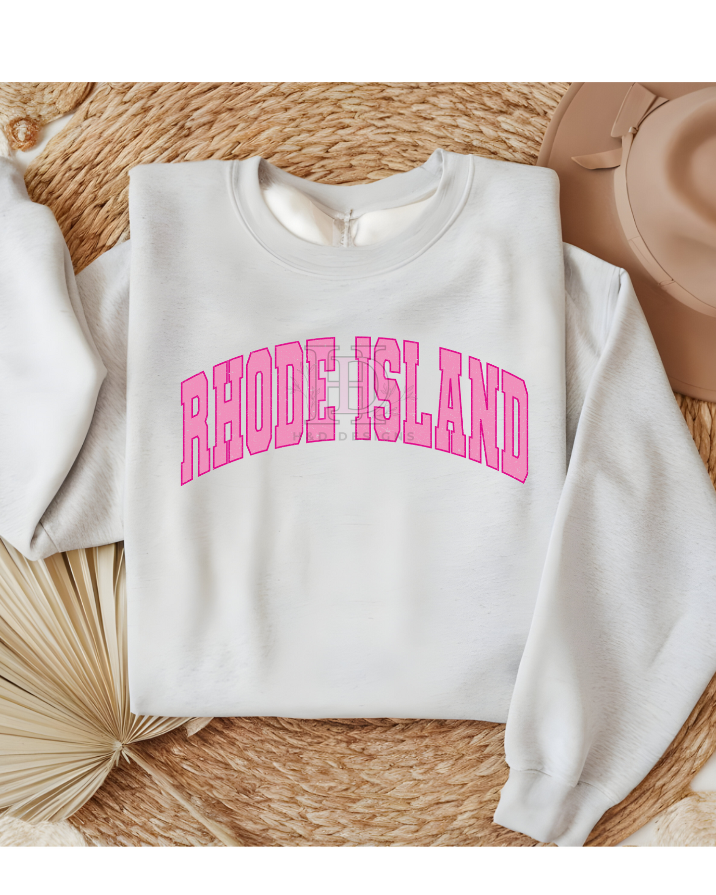 Girly Pink Varsity State Sweatshirt Vintage College State
