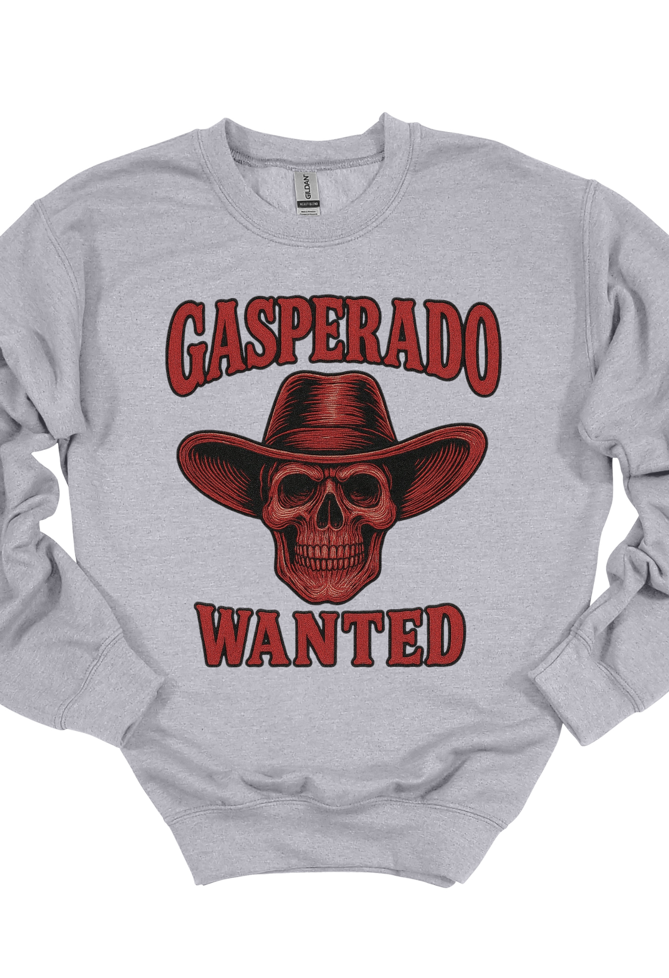 Faux Embroidery Gasperado Wanted Sweatshirt