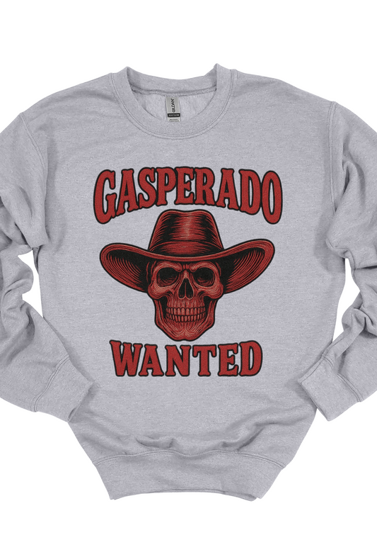 Faux Embroidery Gasperado Wanted Sweatshirt