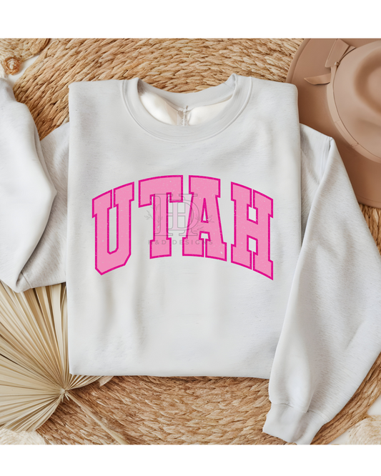Girly Pink Varsity State Sweatshirt Vintage College State