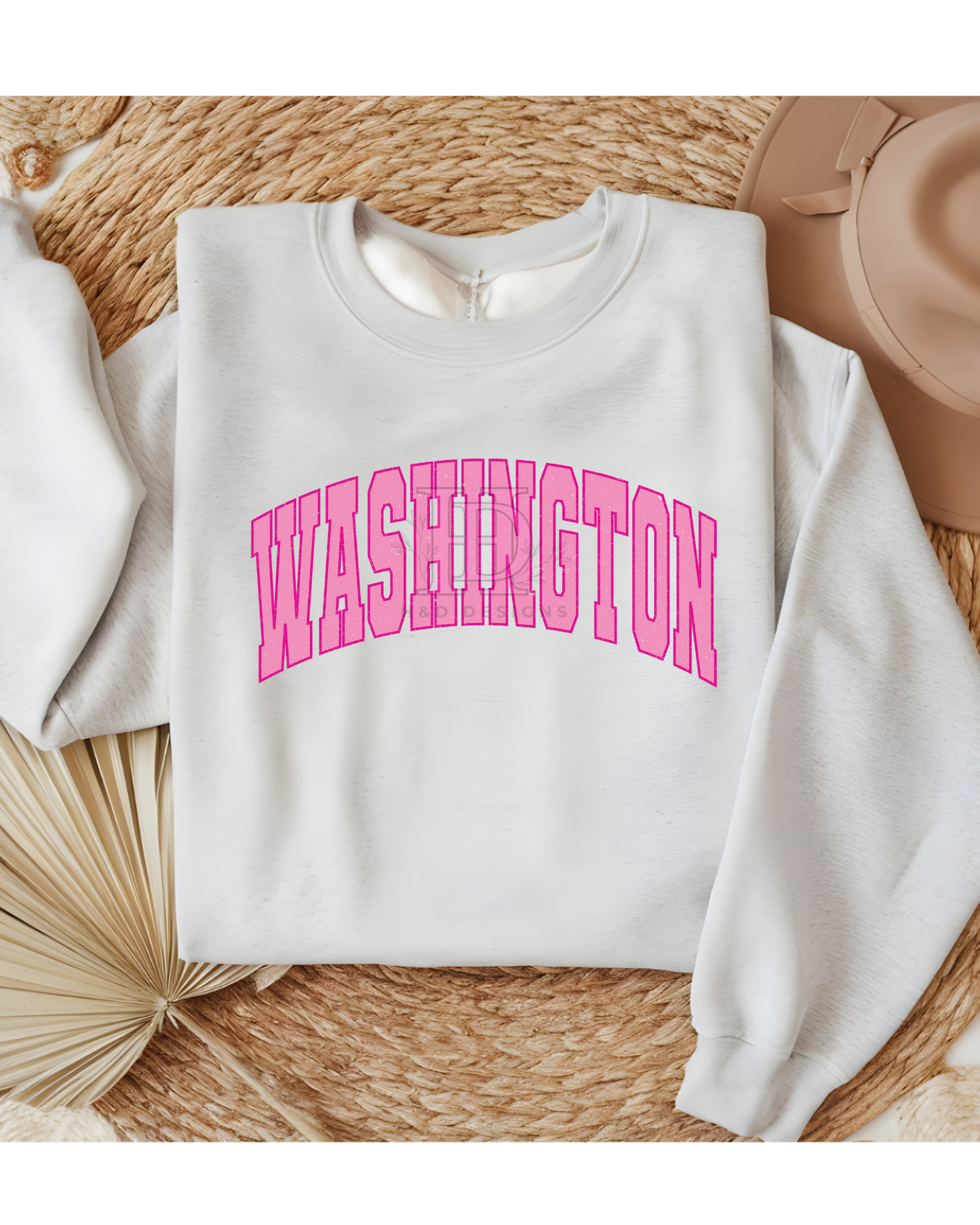 Girly Pink Varsity State Sweatshirt Vintage College State