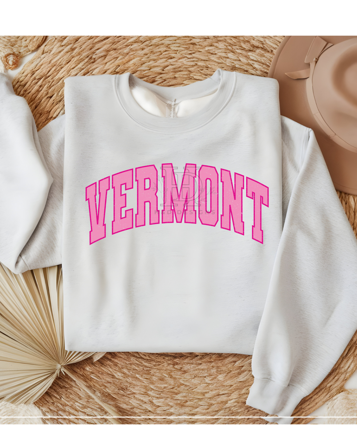 Girly Pink Varsity State Sweatshirt Vintage College State