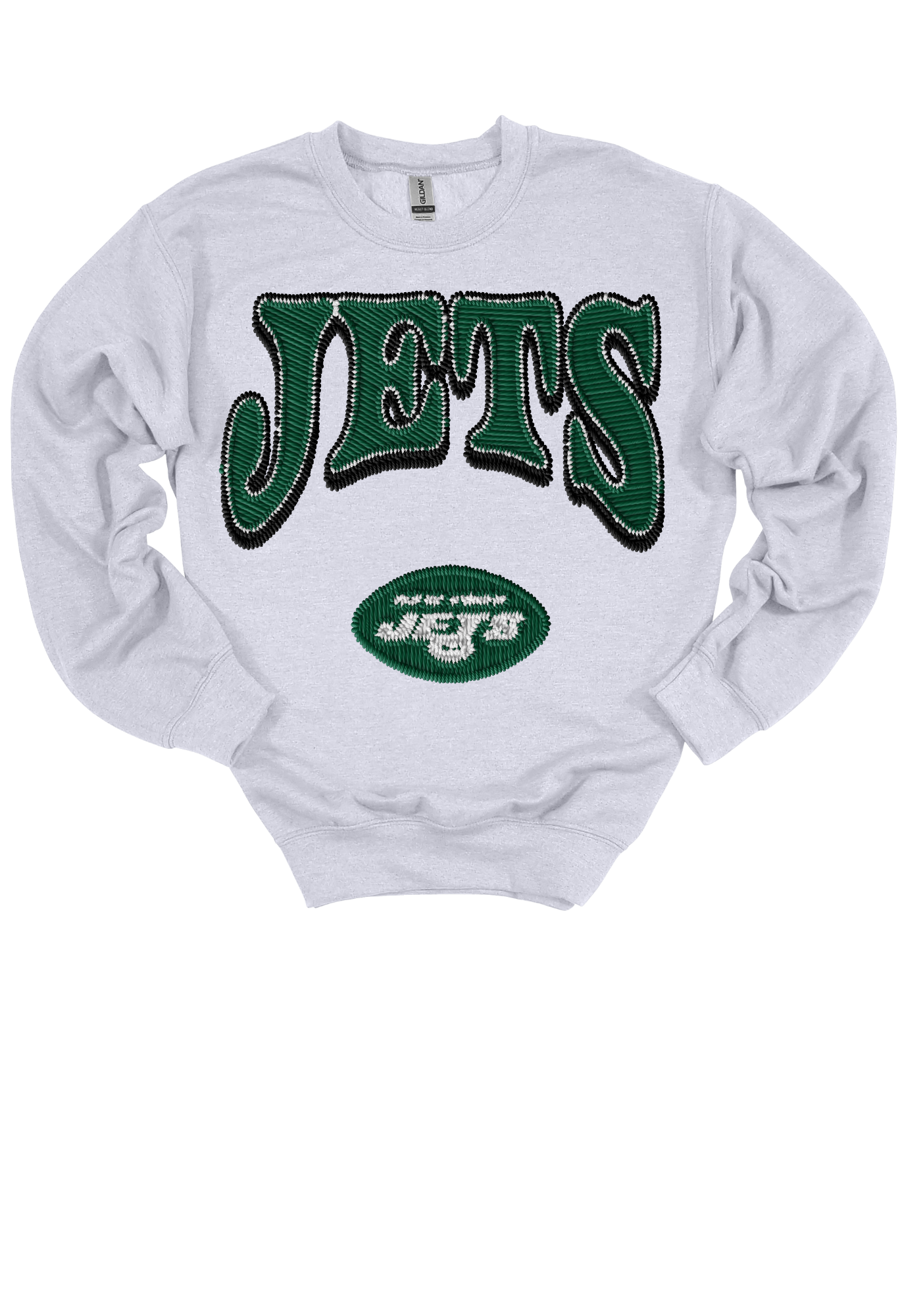 Faux Embroidery Jets Gameday Sweatshirt