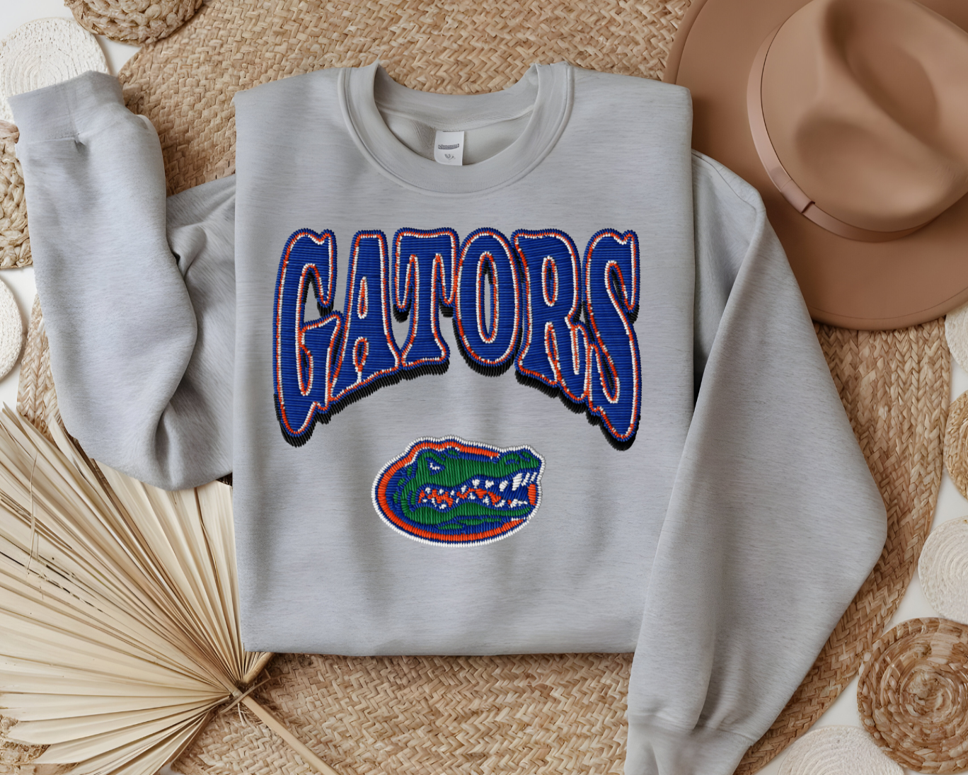 Faux Embroidered Gameday Crewneck