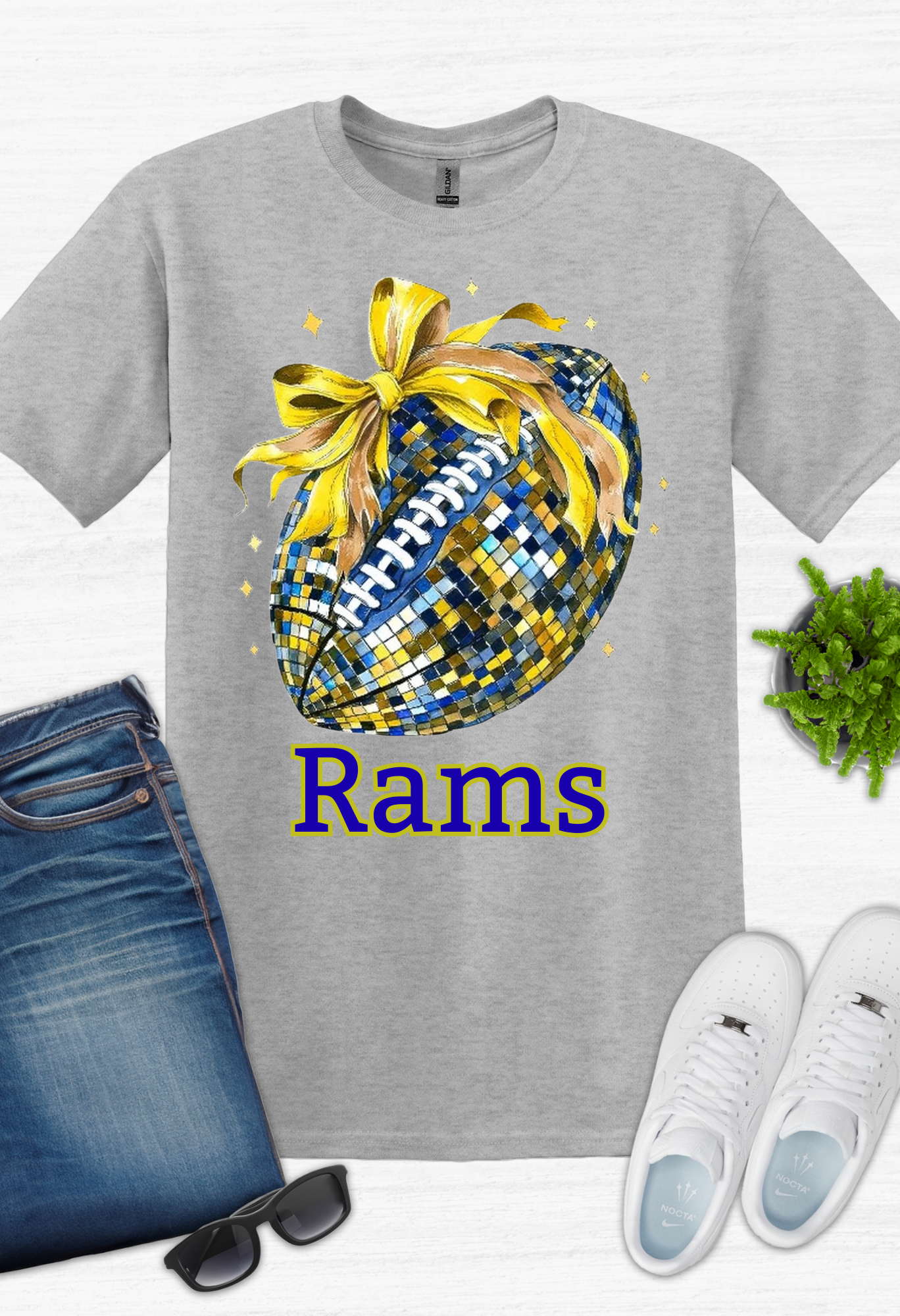 Rams Mosiac Football Sublimation Tee