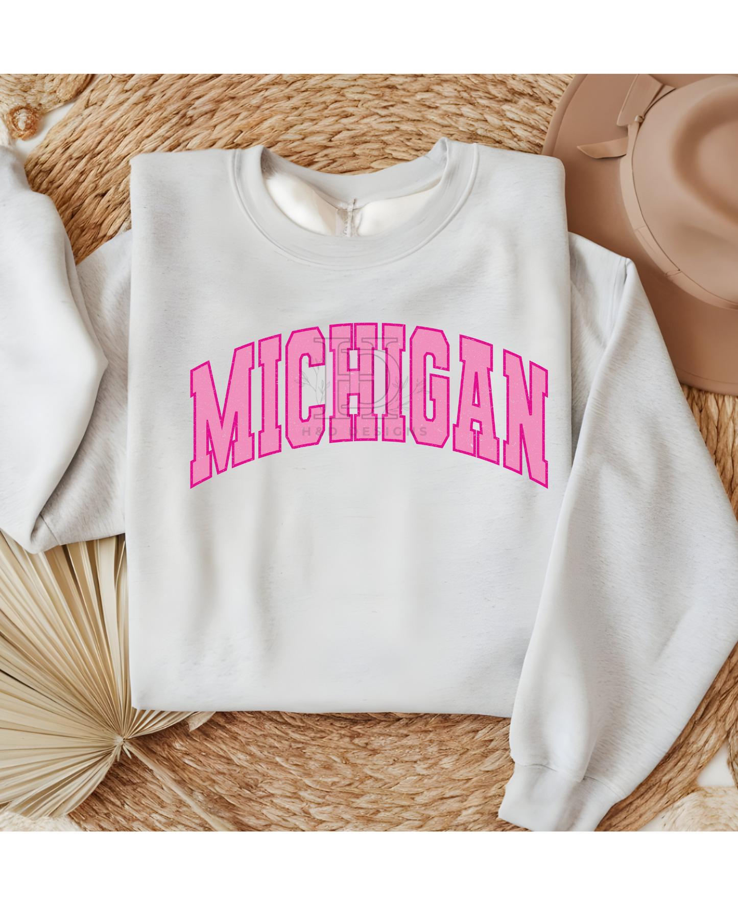 Girly Pink Varsity State Sweatshirt Vintage College State