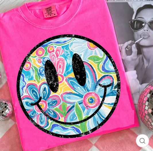 Floral Smiley Tee
