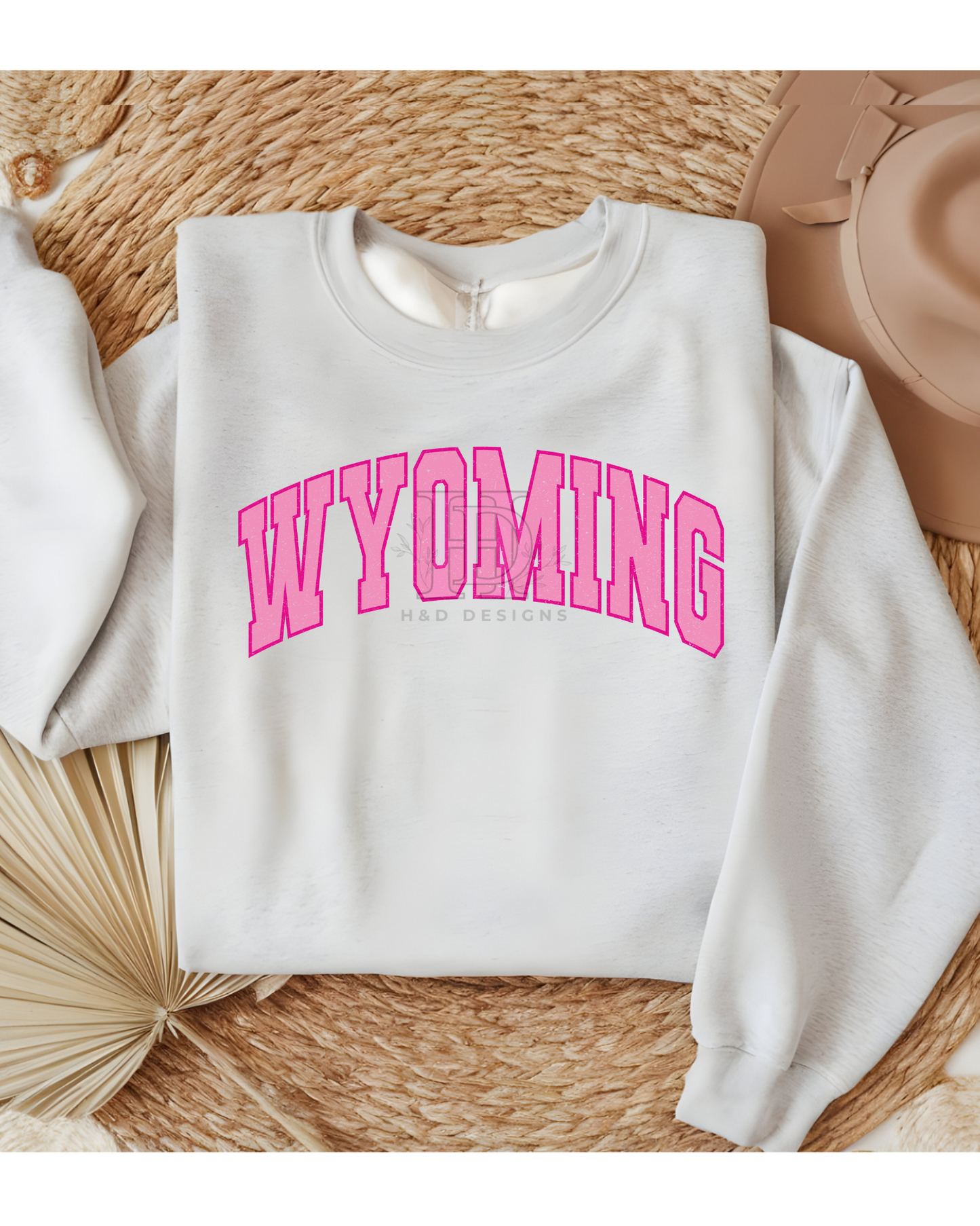 Girly Pink Varsity State Sweatshirt Vintage College State