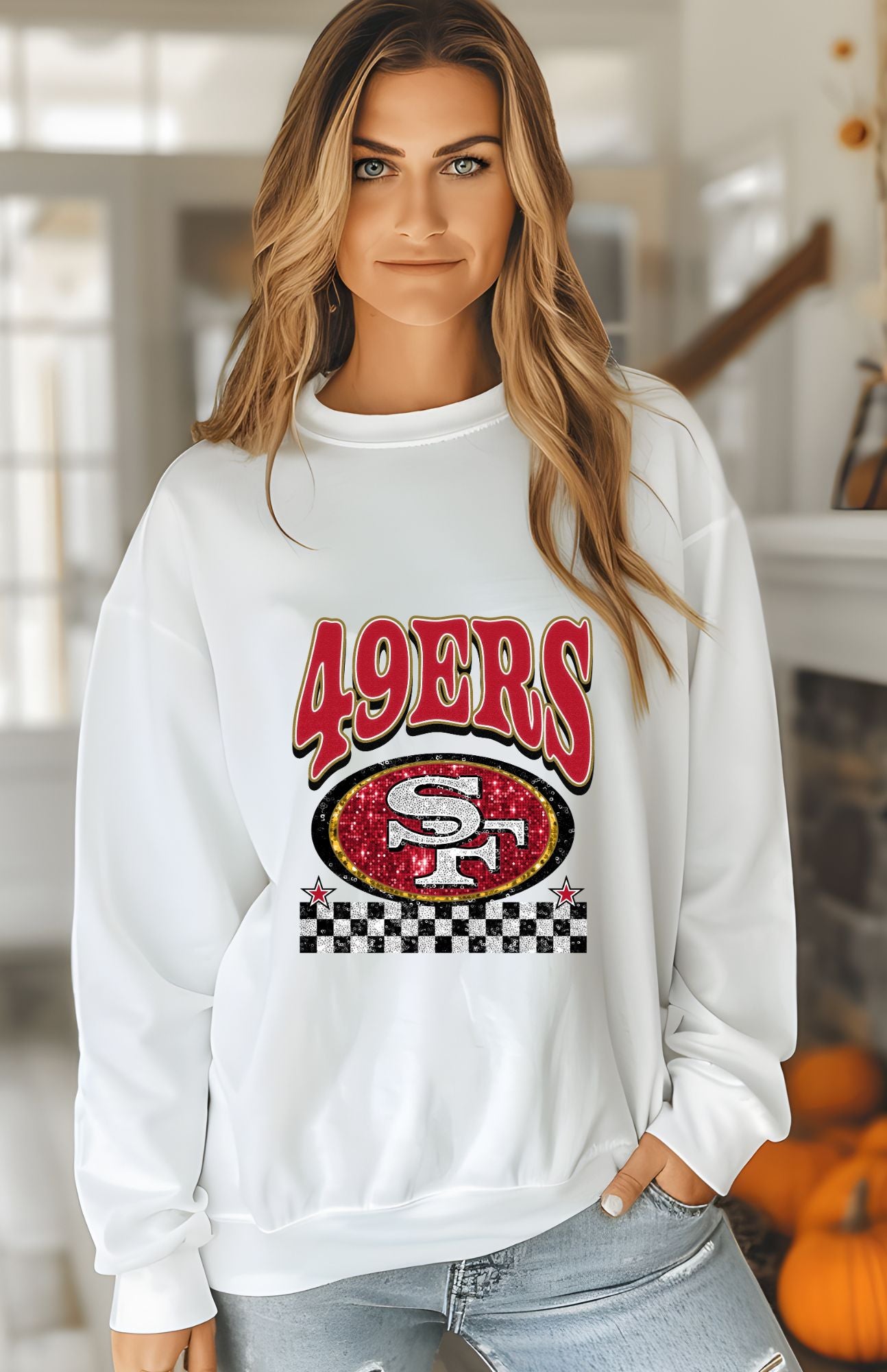 NFL Football Womens Glitter Sweatshirt & T-Shirts