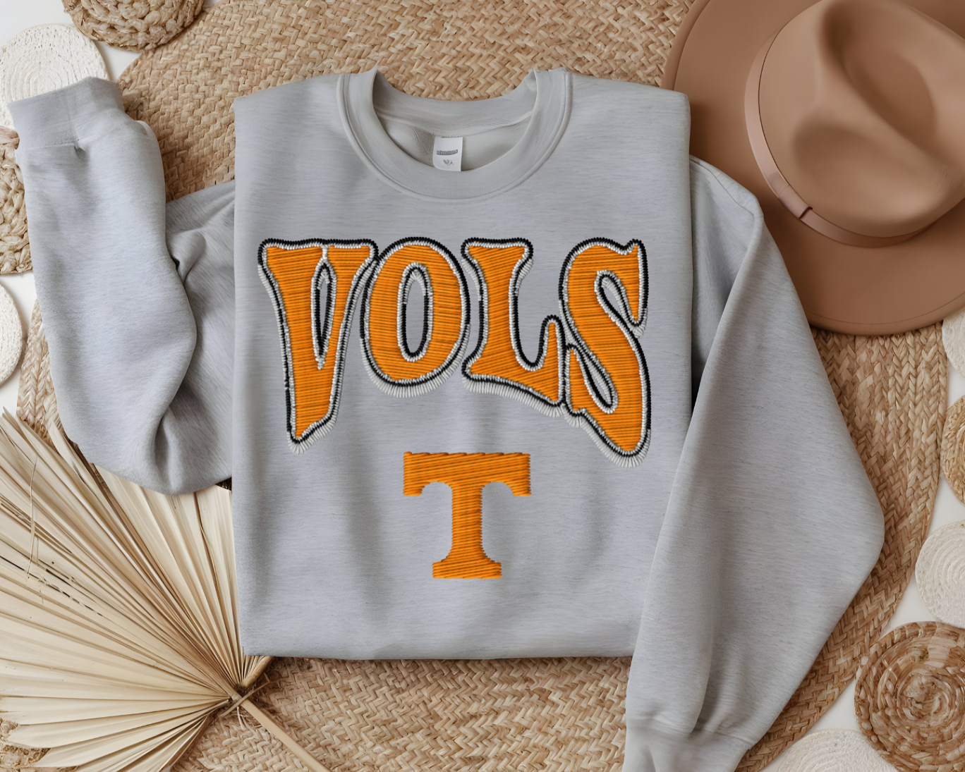 Faux Embroidered Gameday Crewneck