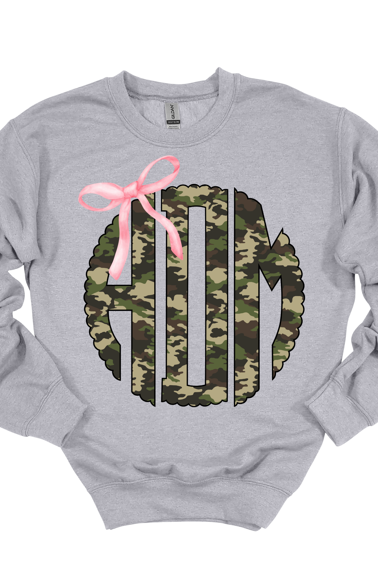 Custom Camo Monogram Bow Sweatshirt