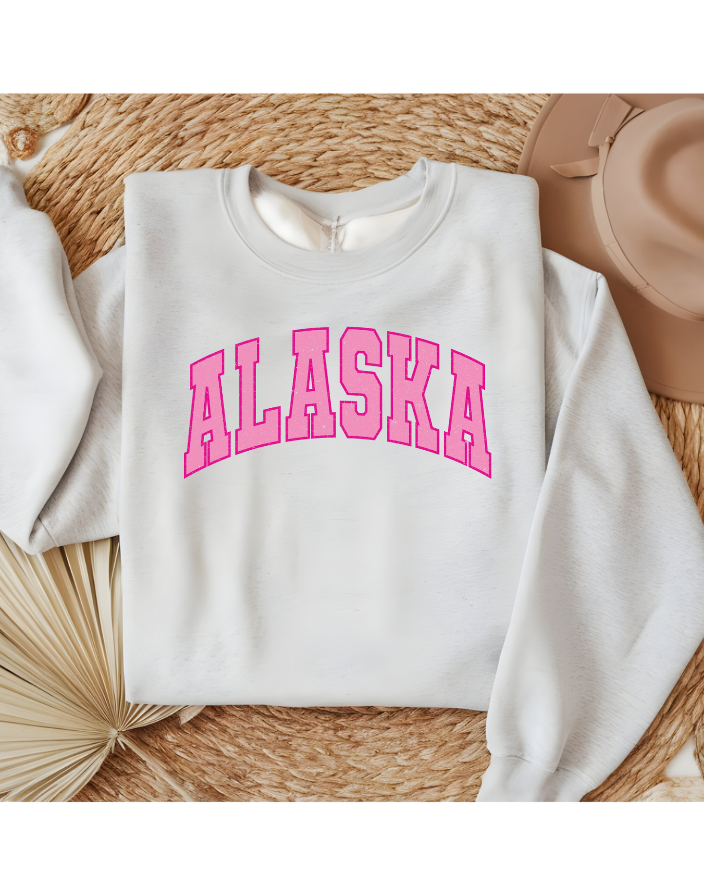 Girly Pink Varsity State Sweatshirt Vintage College State
