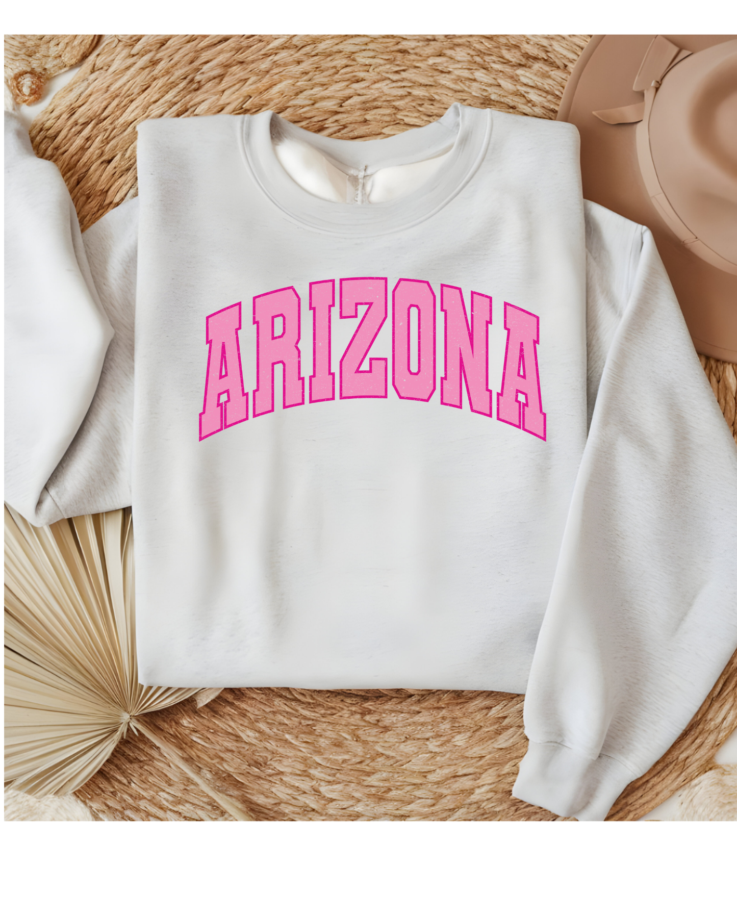 Girly Pink Varsity State Sweatshirt Vintage College State