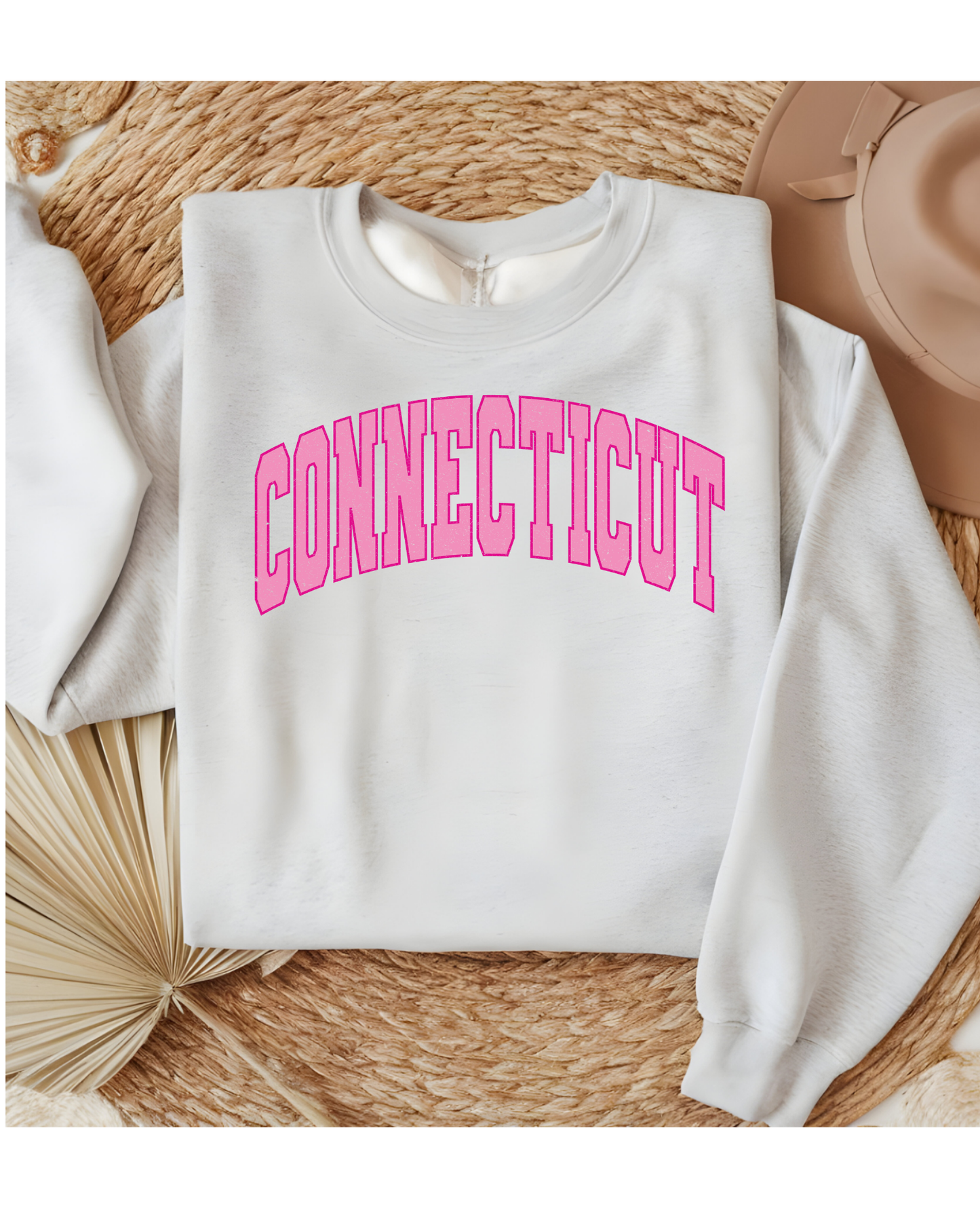 Girly Pink Varsity State Sweatshirt Vintage College State