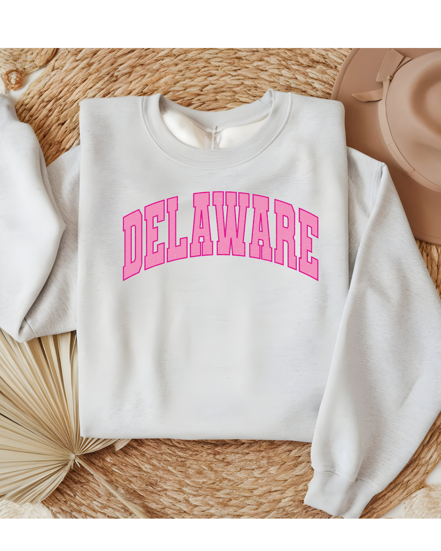 Girly Pink Varsity State Sweatshirt Vintage College State