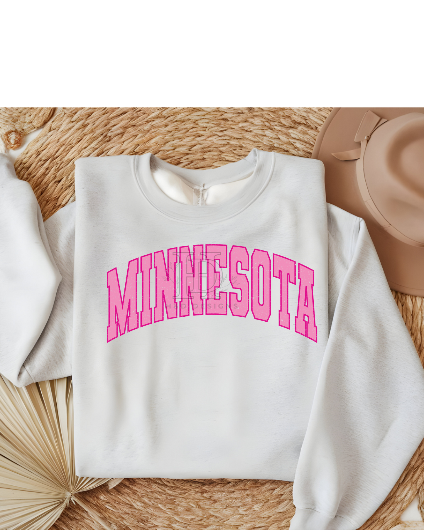 Girly Pink Varsity State Sweatshirt Vintage College State