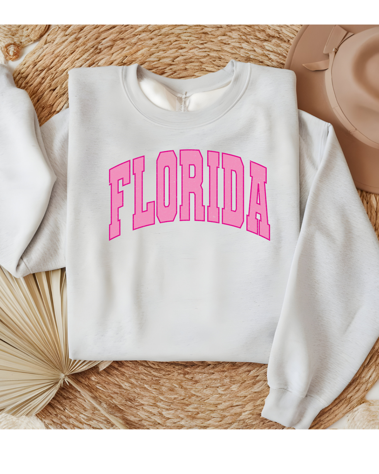 Girly Pink Varsity State Sweatshirt Vintage College State