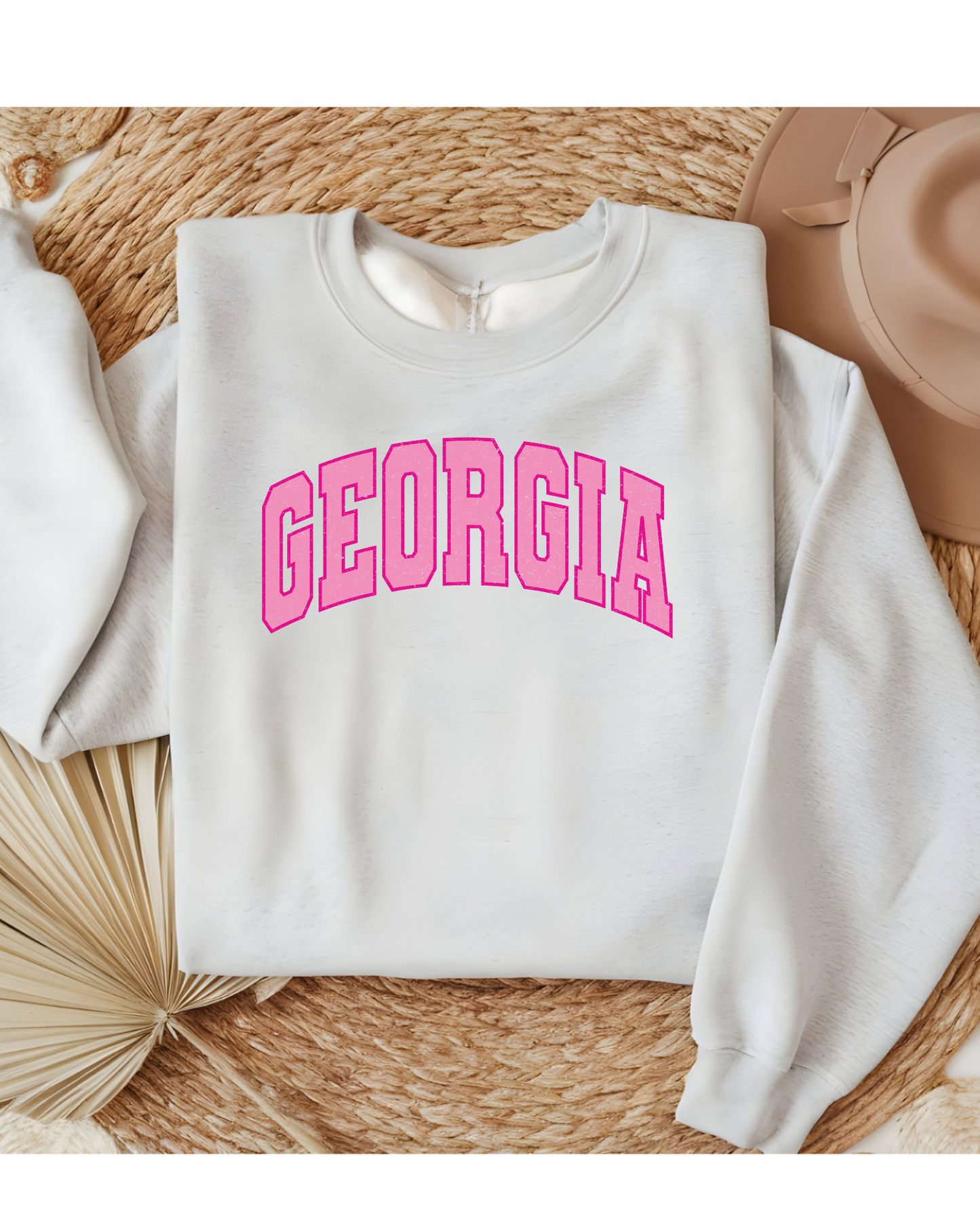 Girly Pink Varsity State Sweatshirt Vintage College State