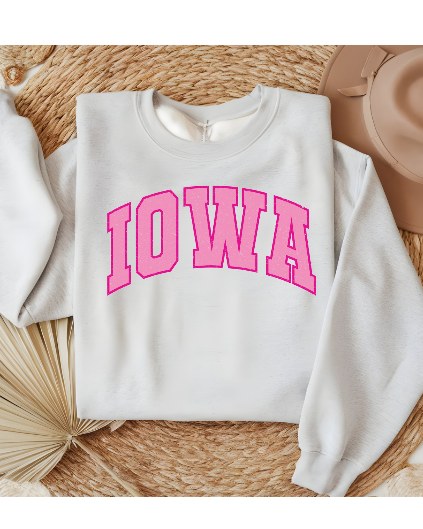 Girly Pink Varsity State Sweatshirt Vintage College State