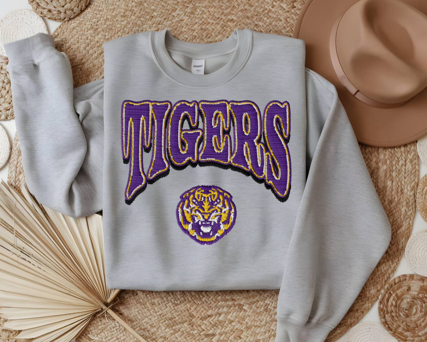 Faux Embroidered Gameday Crewneck
