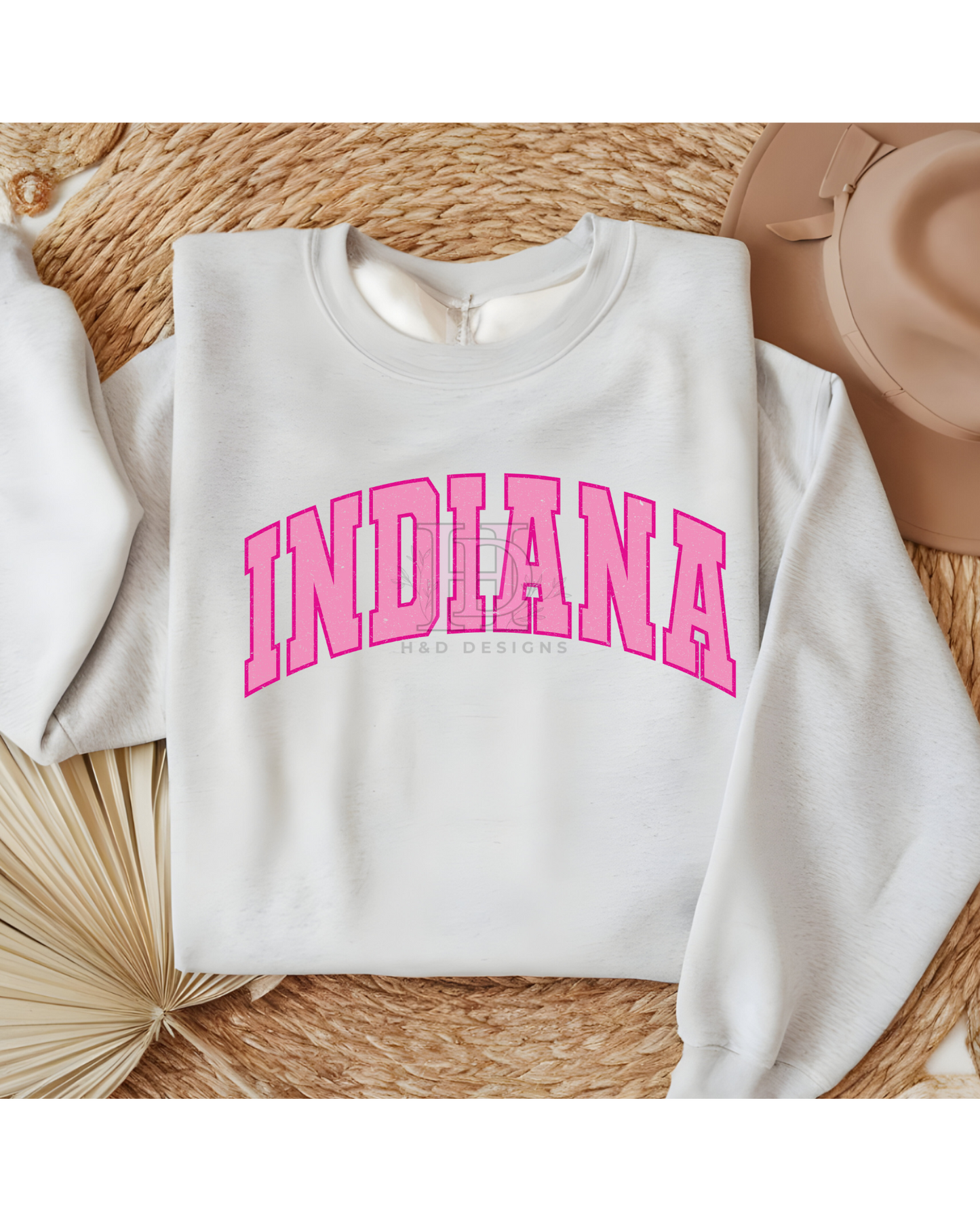 Girly Pink Varsity State Sweatshirt Vintage College State
