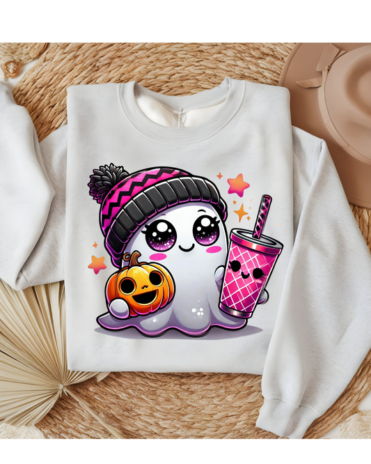 Sally Ghost with Coffee Graphic Vintage Sweatshirt