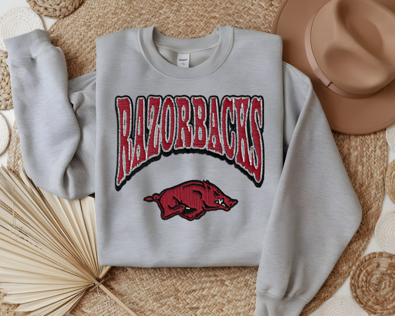 Faux Embroidered Gameday Crewneck