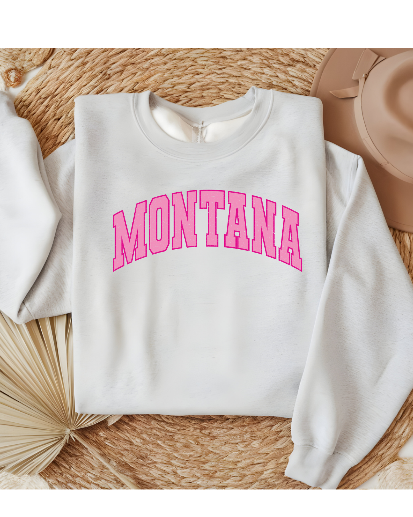 Girly Pink Varsity State Sweatshirt Vintage College State