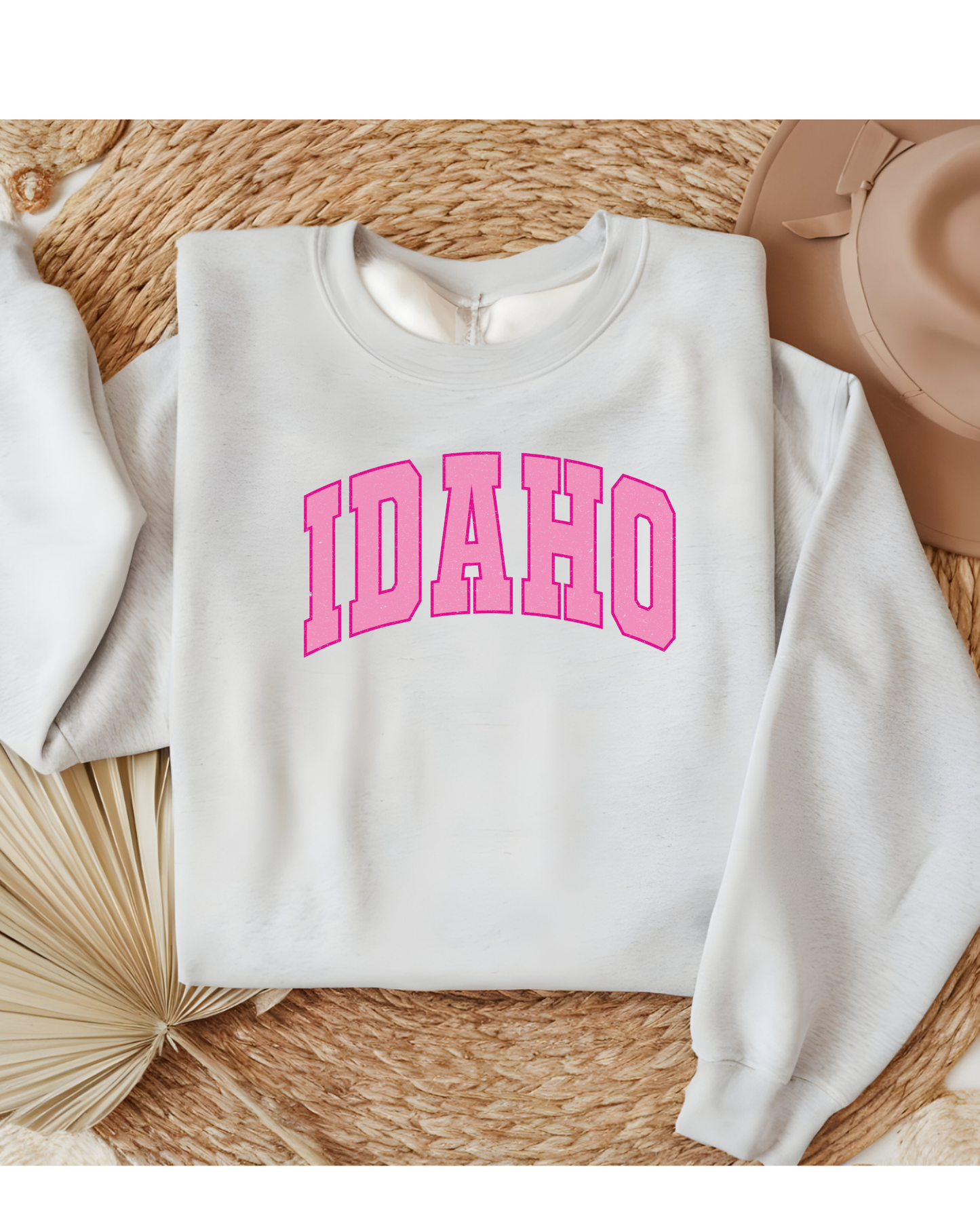 Girly Pink Varsity State Sweatshirt Vintage College State