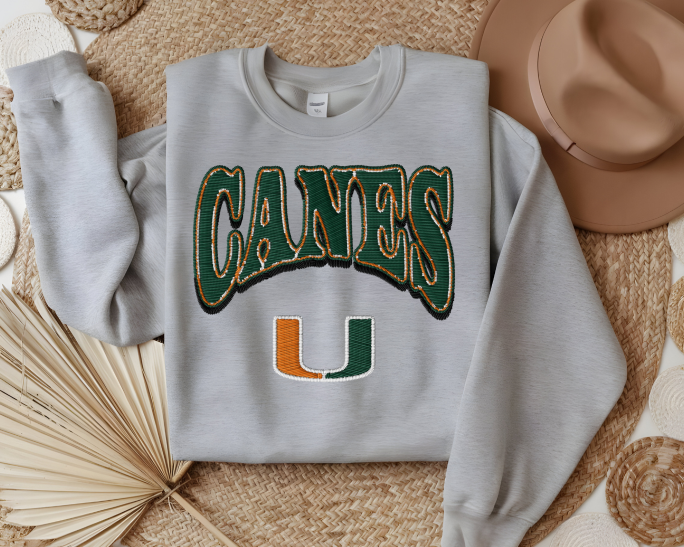 Faux Embroidered Gameday Crewneck