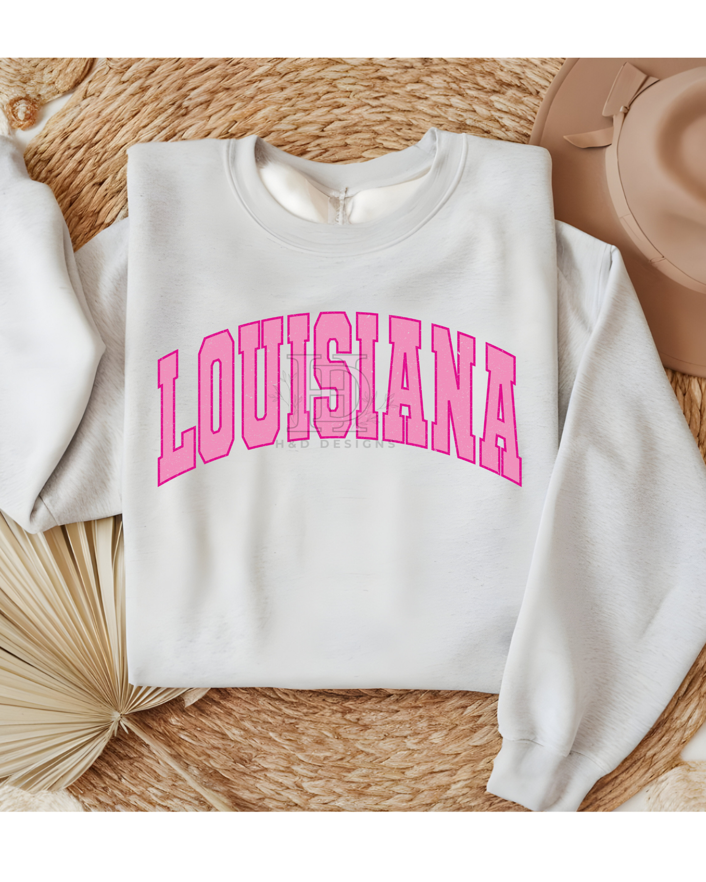 Girly Pink Varsity State Sweatshirt Vintage College State