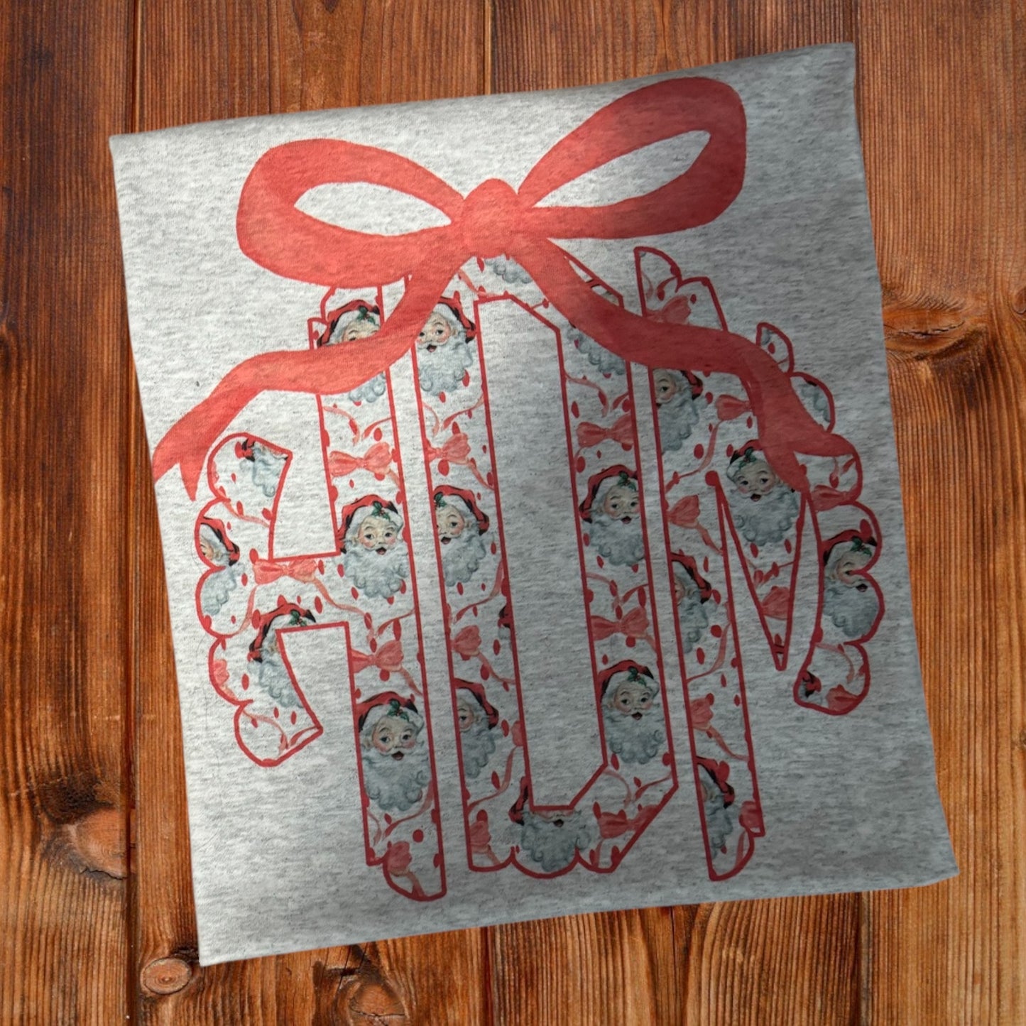 Custom Monogram Santa Tees and Sweatshirts