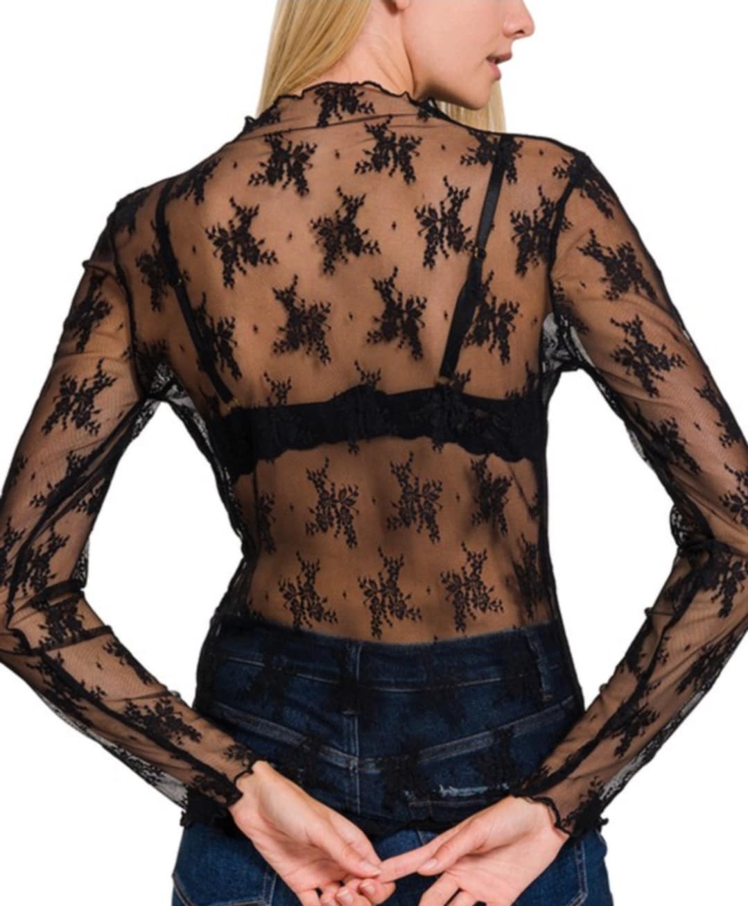 Lace See-Through Layering Top