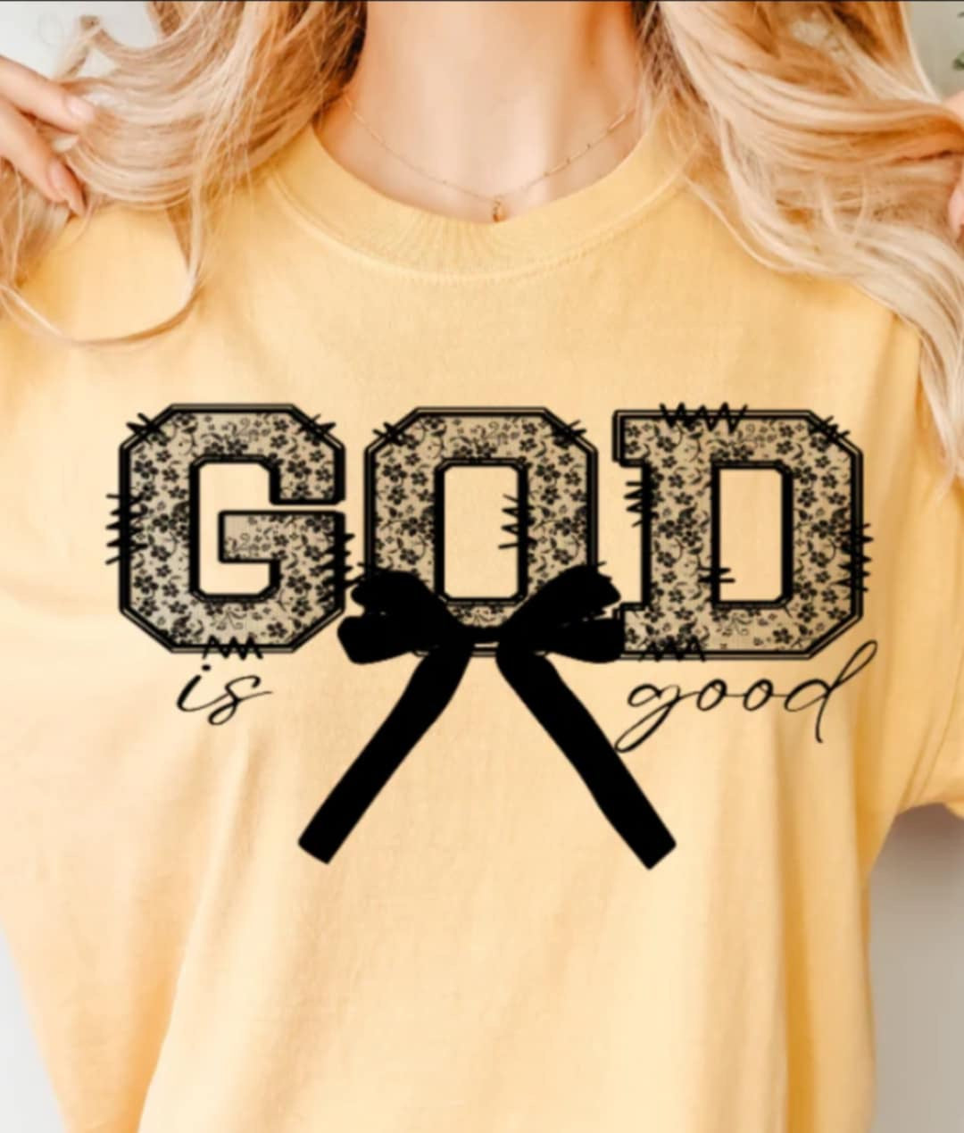 God is Good Lace Bow tee