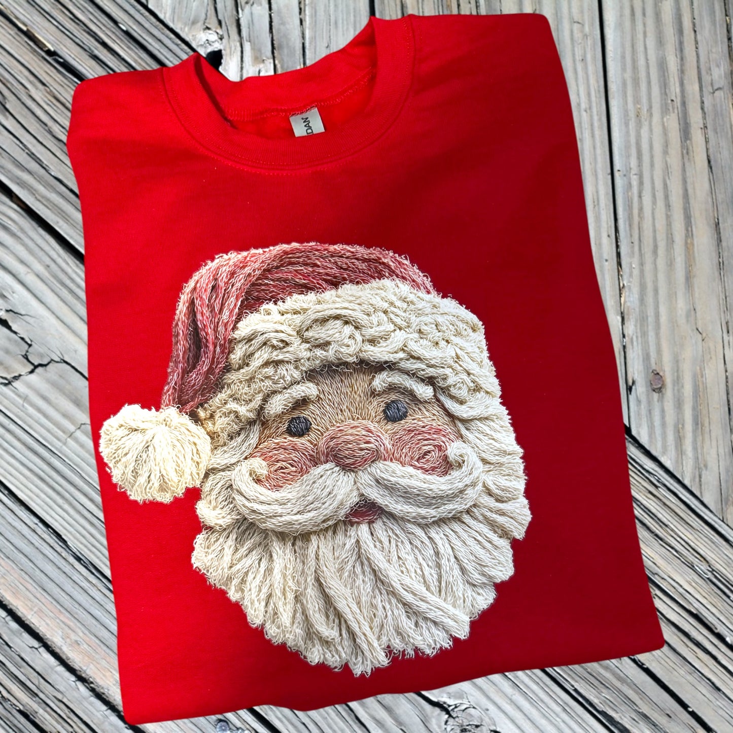 Faux Yarn Santa Sweatshirt