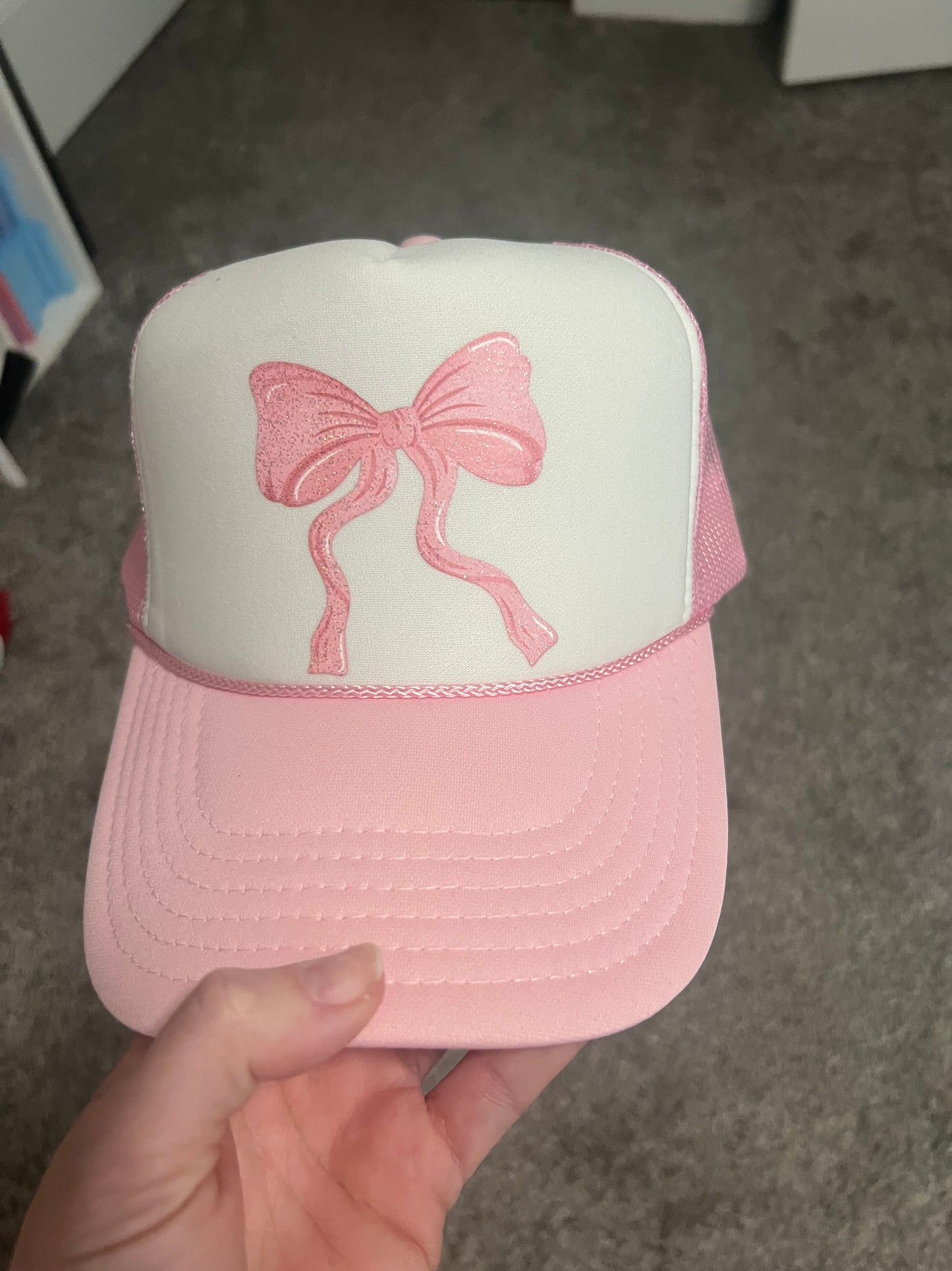 Pink trucker Hat with bow