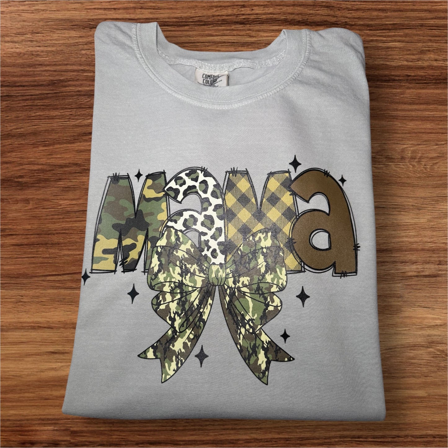 Mama Camo and Bow Graphic-Tee