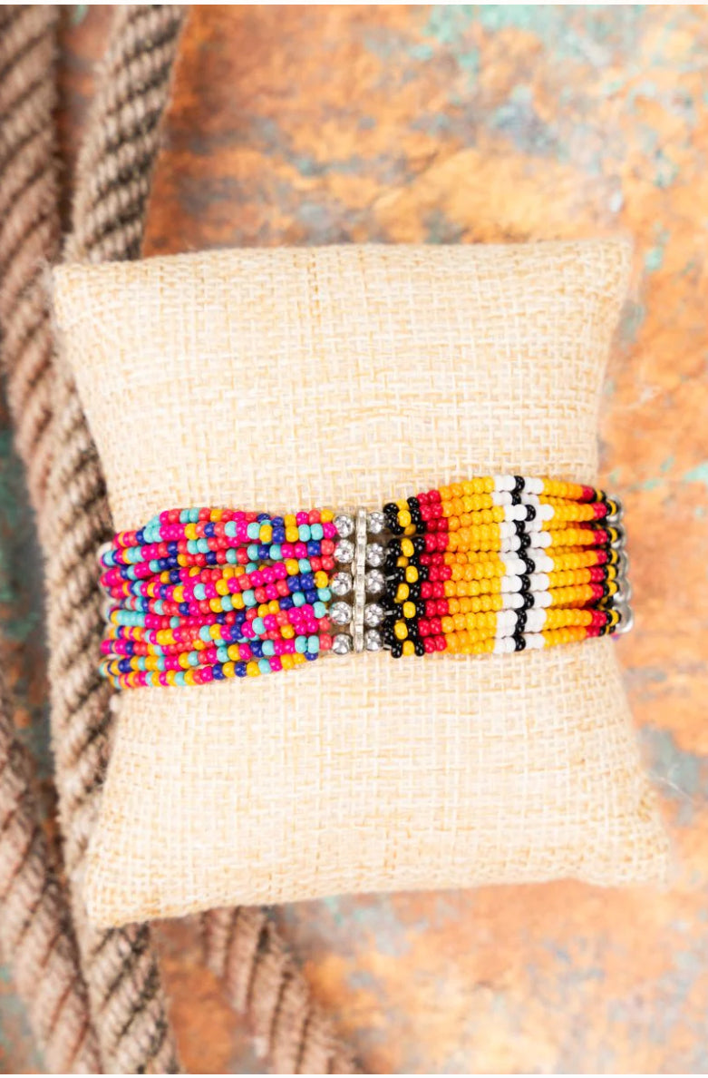 EMBER SKIES YELLOW MULTI SEED BEAD BRACELET