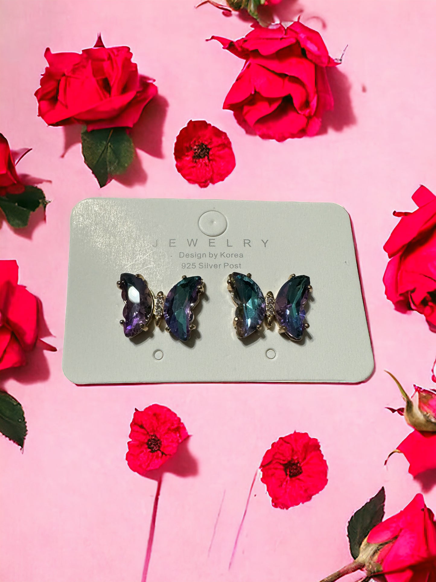 Post Back Butterfly Earrings