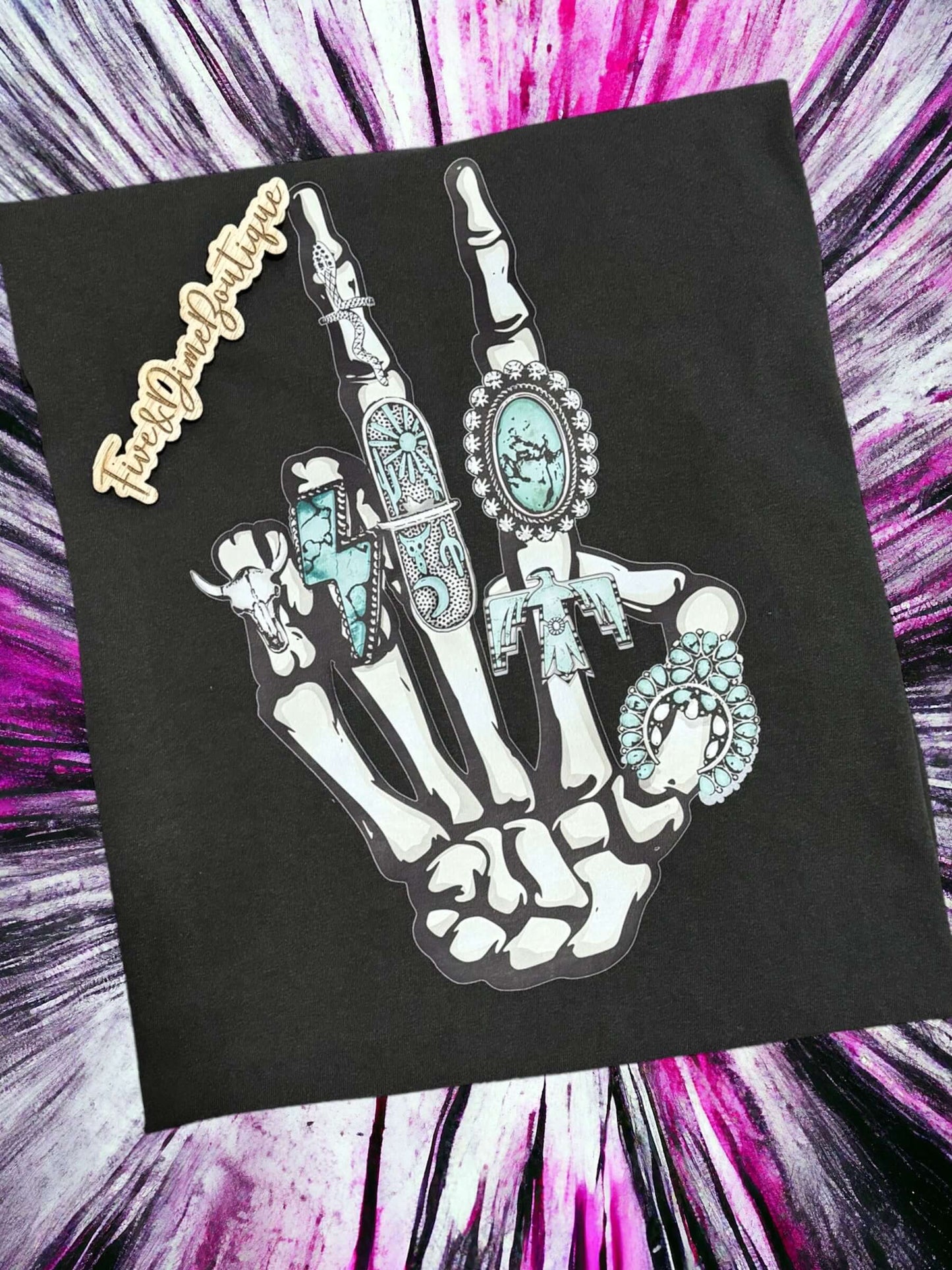 Turquoise Skull Tee