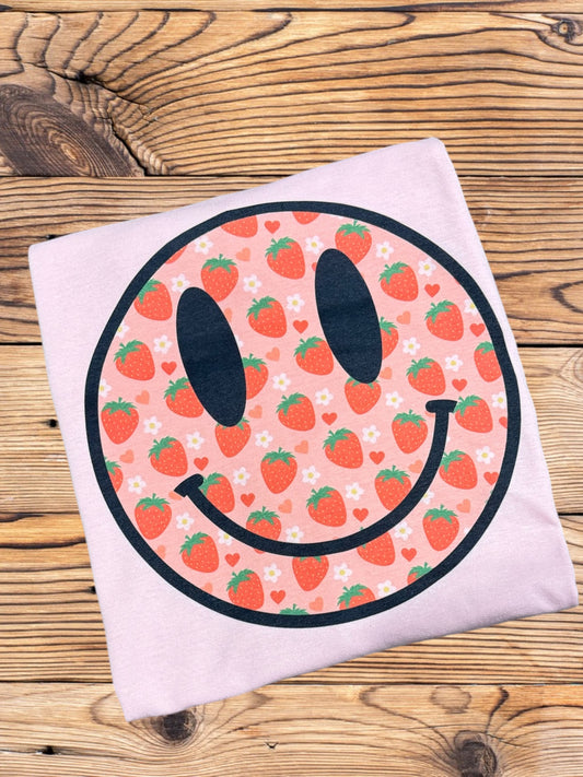 Strawberry Delight Smiley Tee