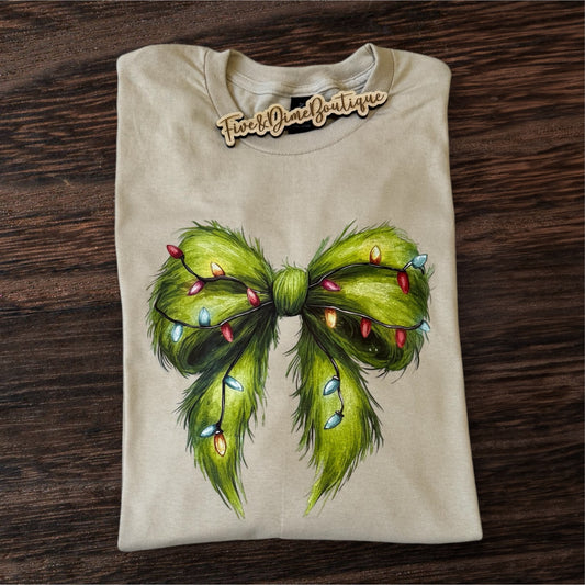 Furry Christmas Light Bow Unisex Shirt