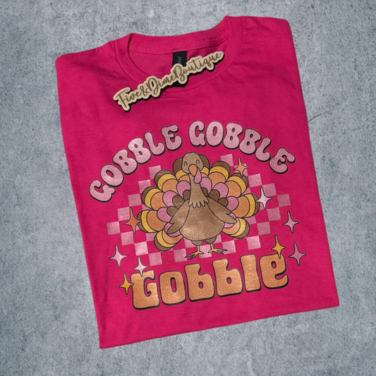 Gobble Gobble Gobble Glitter Print Tee