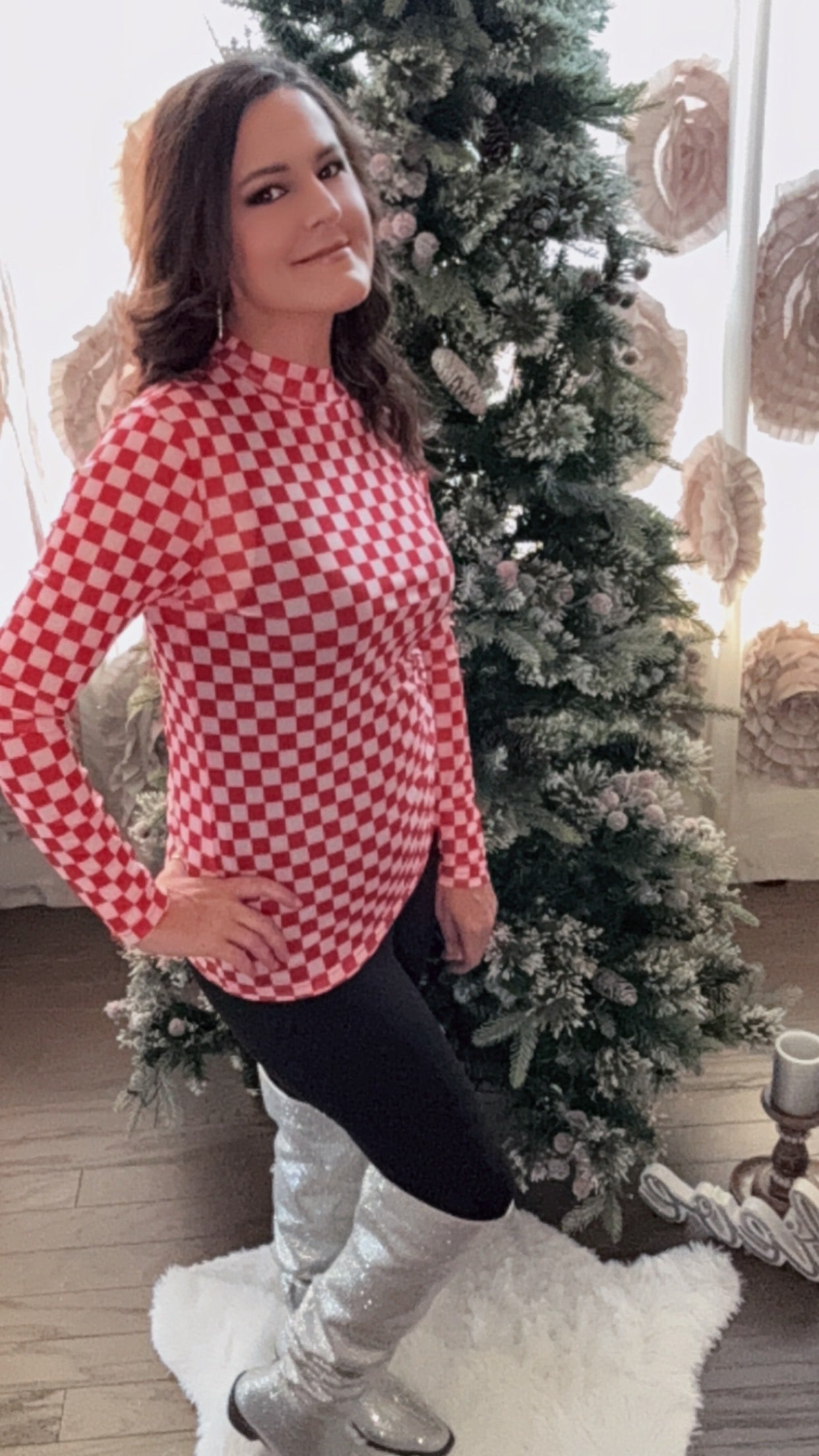 Pep Rally Mesh Top Red