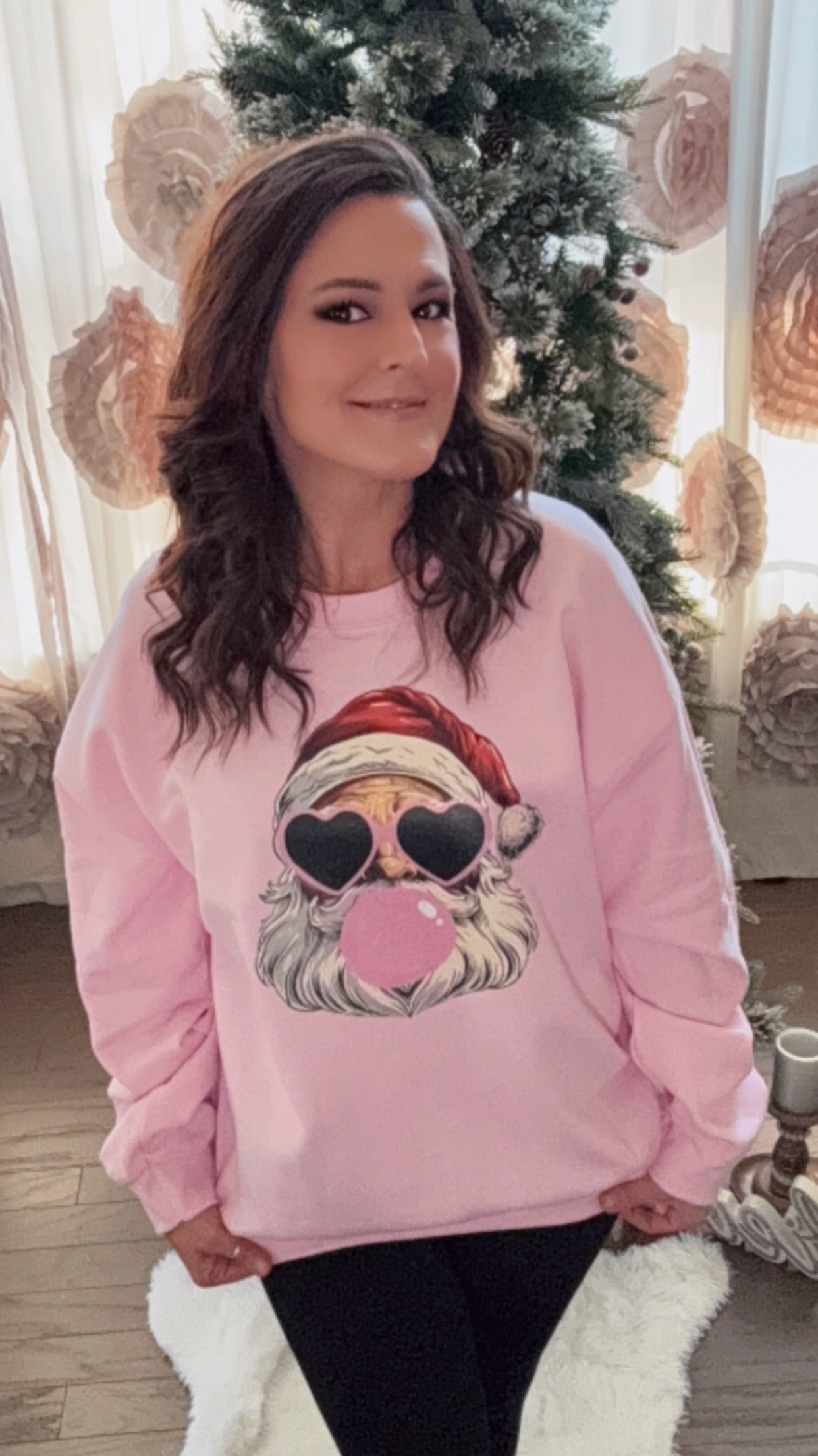 Bubble Gum Santa Christmas Sweatshirt