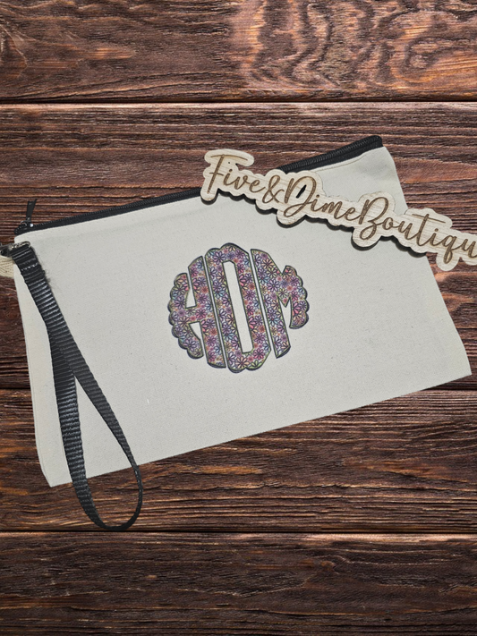 Custom Monogram Wristlet